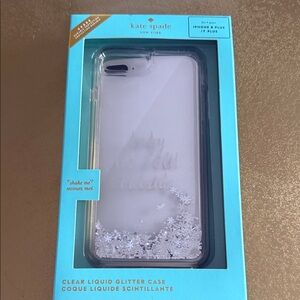 Kate Spade Clear Liquid Glitter Case for iPhone 8 Plus/7 Plus - White and Silver